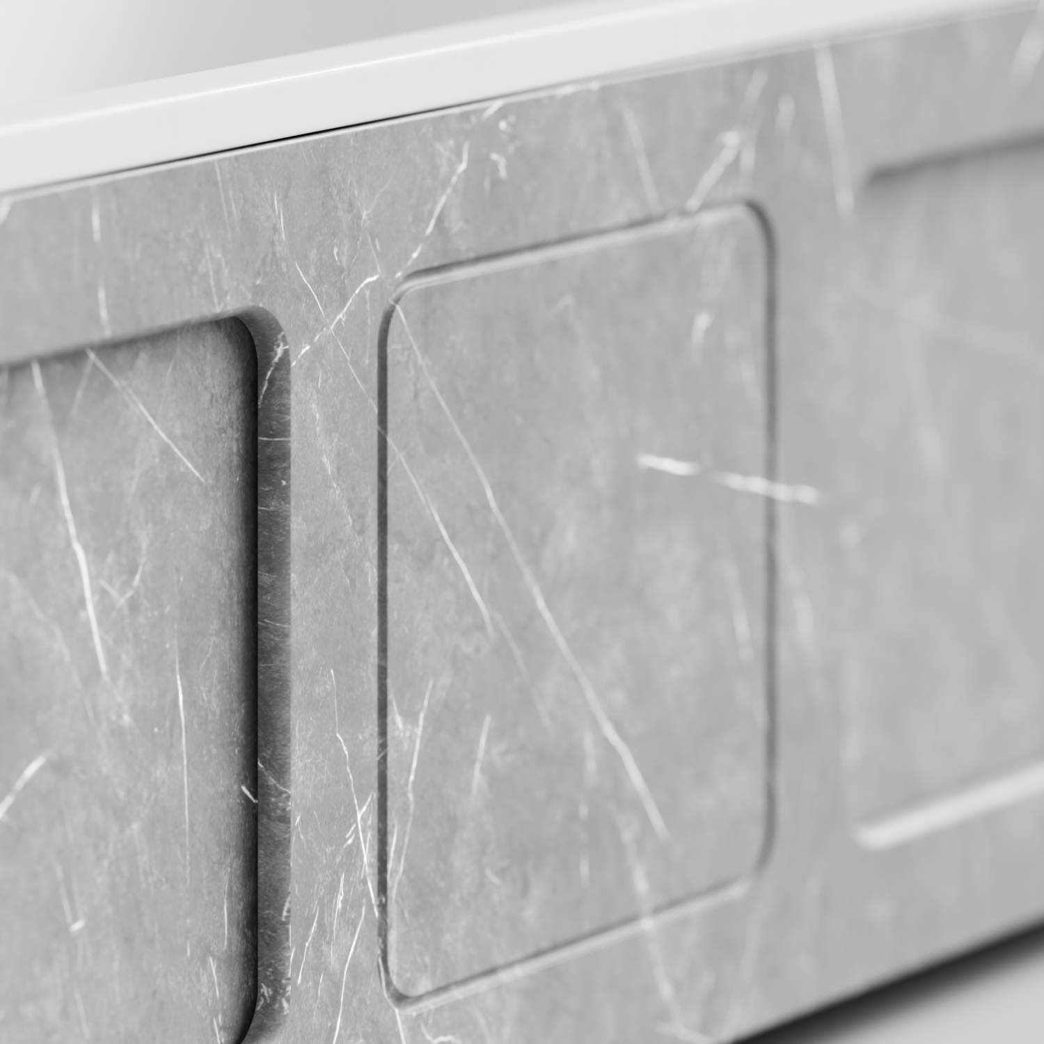 Экран под ванну Vod-ok Хит 170 раздвижной Мрамор Белый софт тач