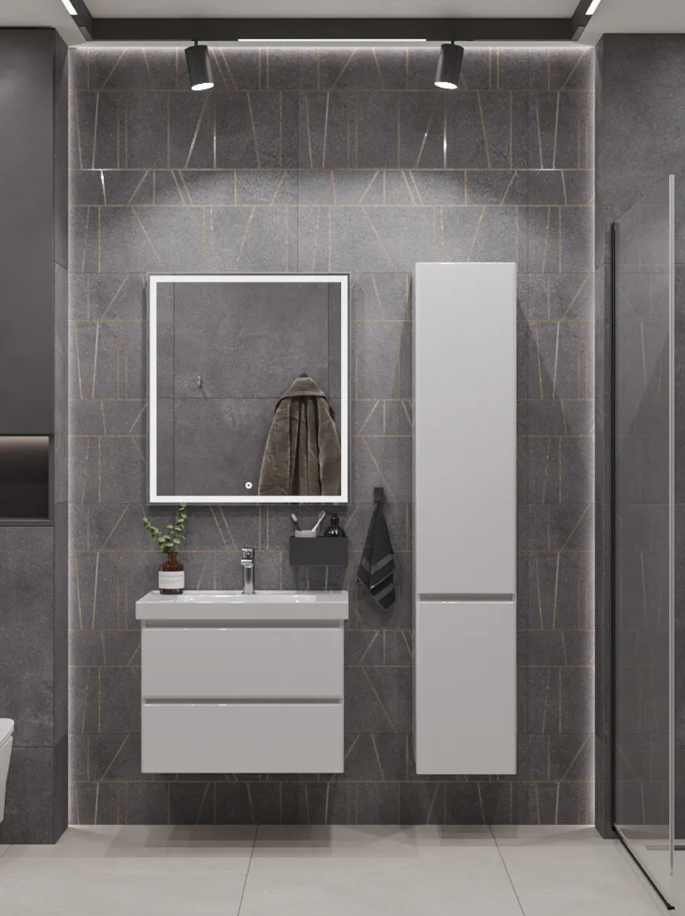 Тумба подвесная SanStar Arista 60 с раковиной Грейс 60, белая