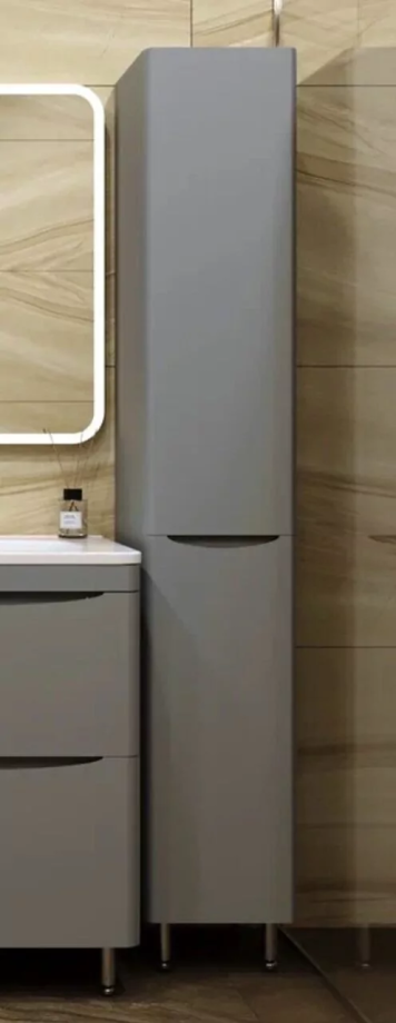 Пенал Style Line Бергамо 30 R напольный, с корзиной, серый матовый