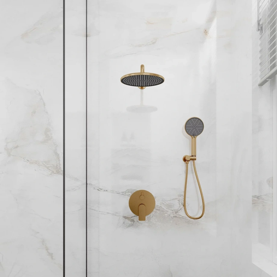 Встраиваемая душевая система Veconi LICATA LI-400-G-C4, Золото брашинг