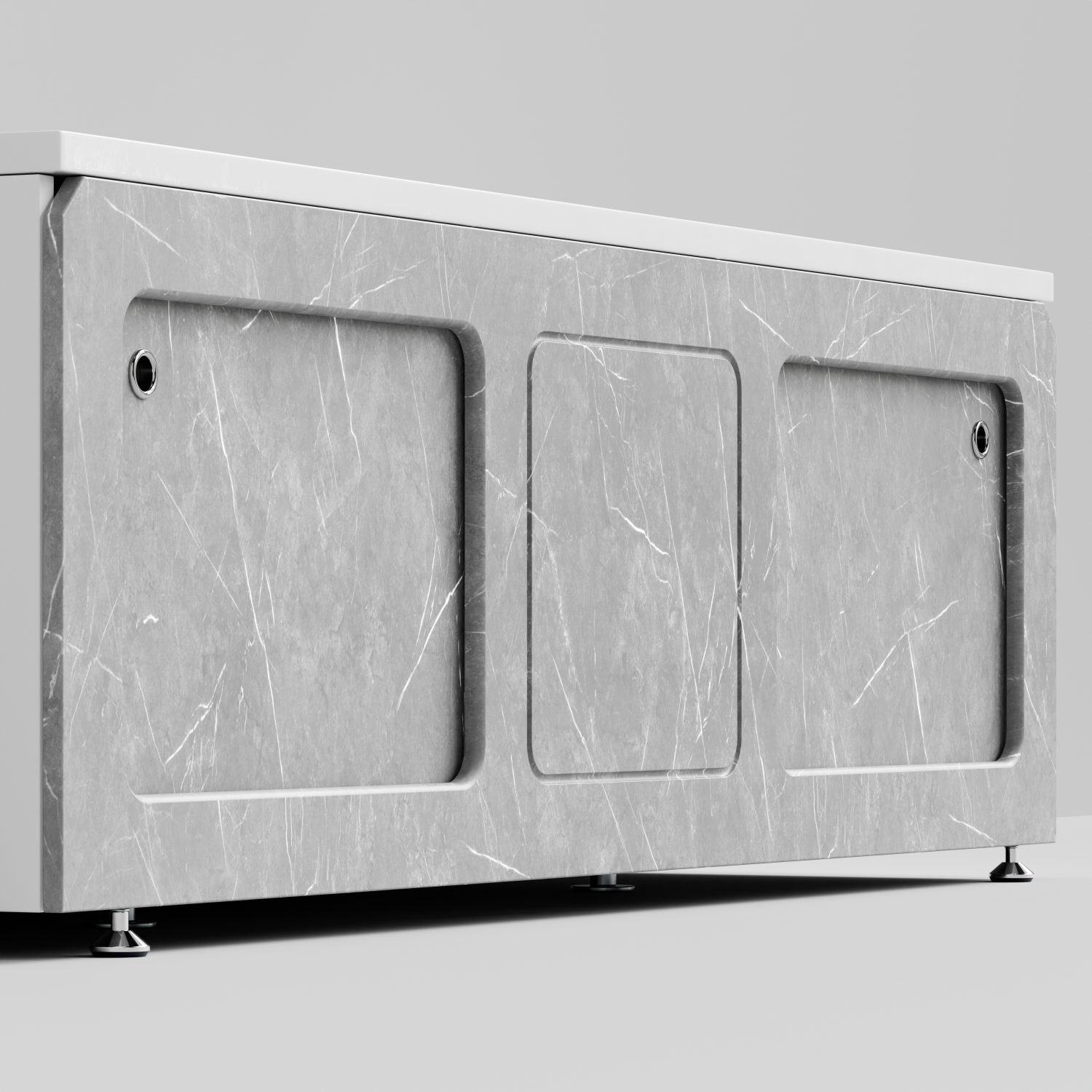 Экран под ванну Vod-ok Хит 180 раздвижной Мрамор Белый софт тач