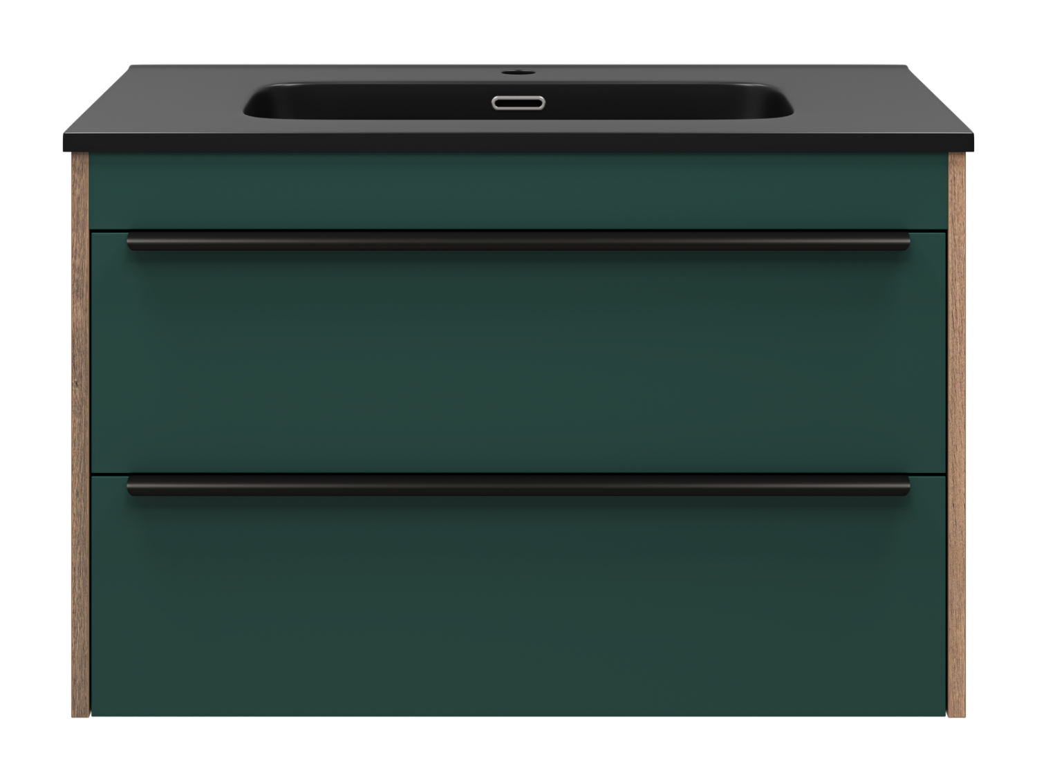Тумба с раковиной Brevita Greenwood 80 подвесная, зеленый/дуб Галифакс