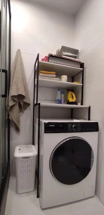 Стеллаж Sanflor над стиральной машиной 63.5х46.5х160 см черный муар 82613188