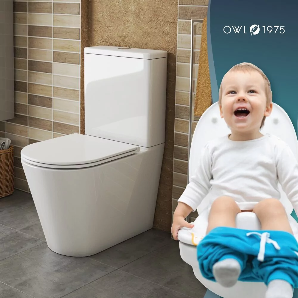 Унитаз Owl 1975 ИМOWLT190303 Vind Cirkel-G напольный, компакт, с микролифтом, белый