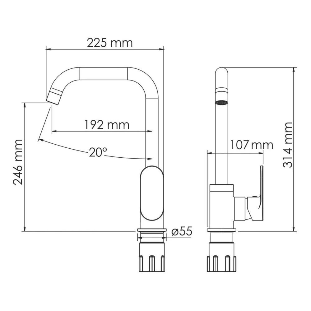 Смеситель для кухни WasserKraft Elbe A7407 черный Soft-touch от магазина Vanna-Vanna.ru!