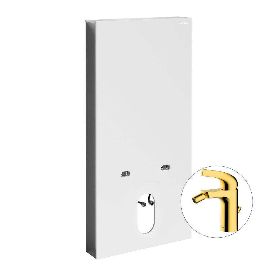 Комплект для биде со смесителем WasserKraft Naab 86BDT.050.WH.SQ7106 инсталляция (пристенный модуль)