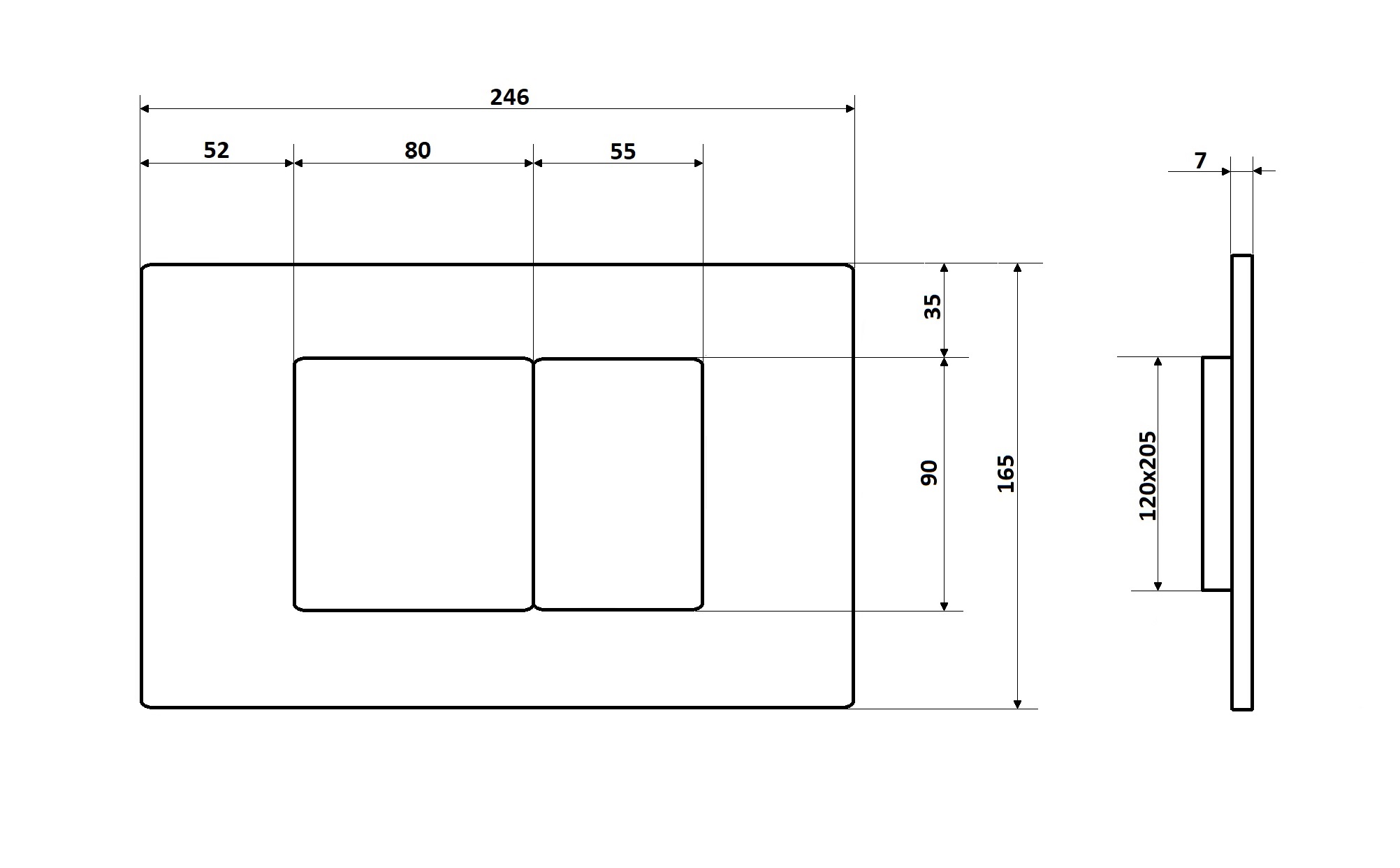 Кнопка смыва Cerutti Spa CR03BS из нержавеющей стали (матовая сталь)