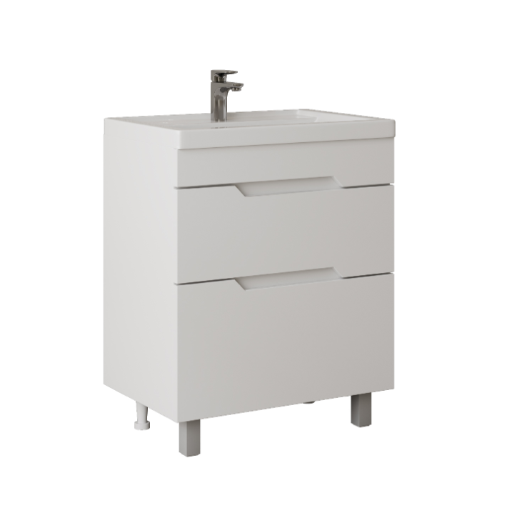 Тумба напольная Onika Ламина 70 с раковиной Фостер 70, белая