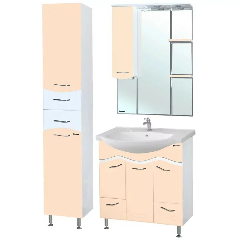 Тумба с раковиной Bellezza Мари 75 напольная, бежевая