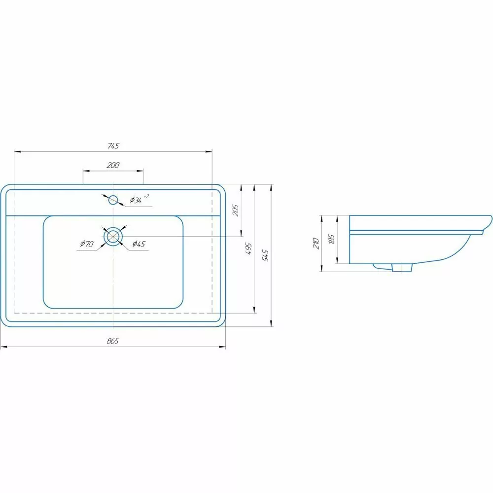 Тумба с раковиной Венеция Монте 85 напольная, белый