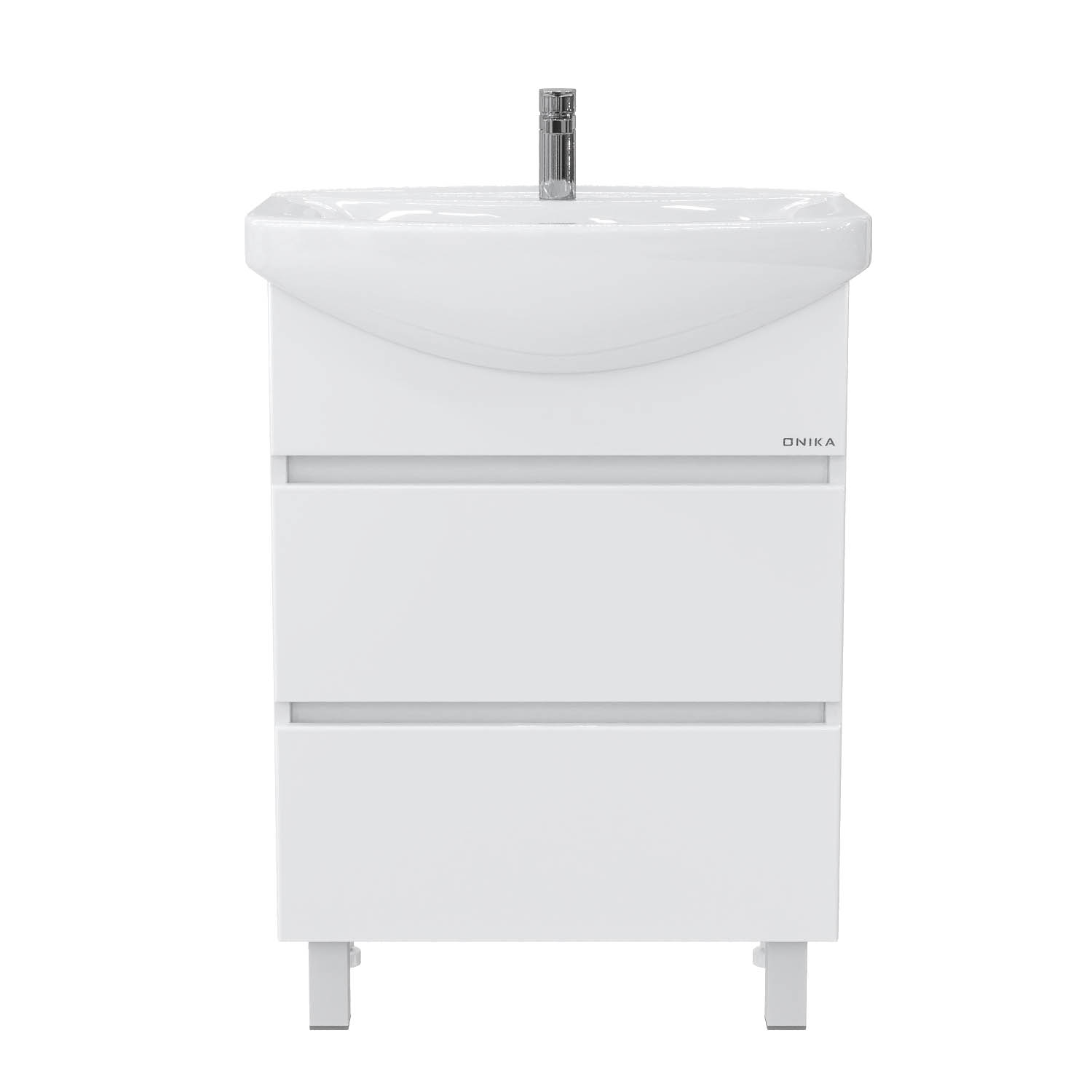 Тумба с раковиной Onika Элита белая 60.13 напольная, белая