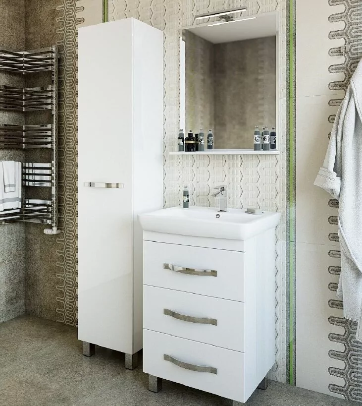 Пенал Sanflor Одри 40 L напольный, белый