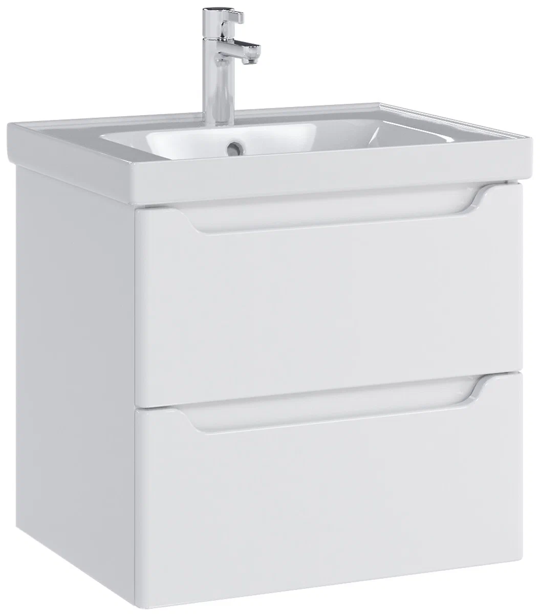 Тумба подвесная SanStar Lanciano 60 с раковиной Грейс 60, белая