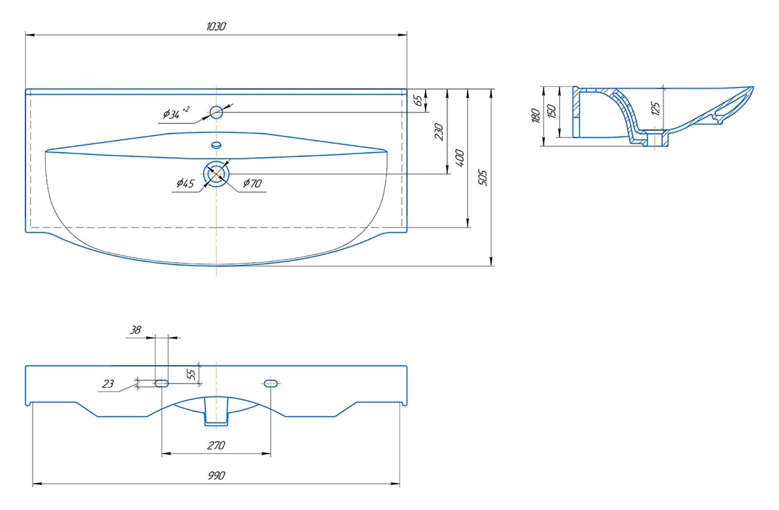 Тумба с раковиной Misty Элвис 105 белый