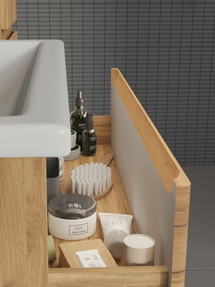 Тумба подвесная SanStar Riana 70 с раковиной Como 70 (комплект), Gold Craft