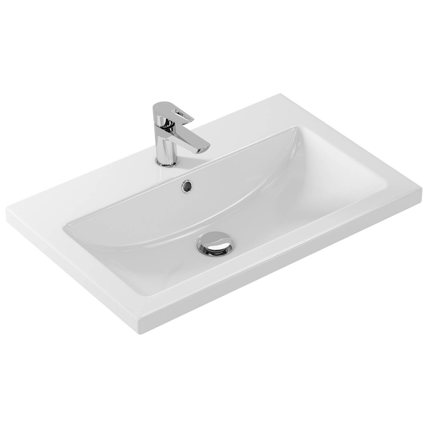 Тумба подвесная Vigo Finlay 700-0-1 с раковиной Como 70, 1 ящик, белый