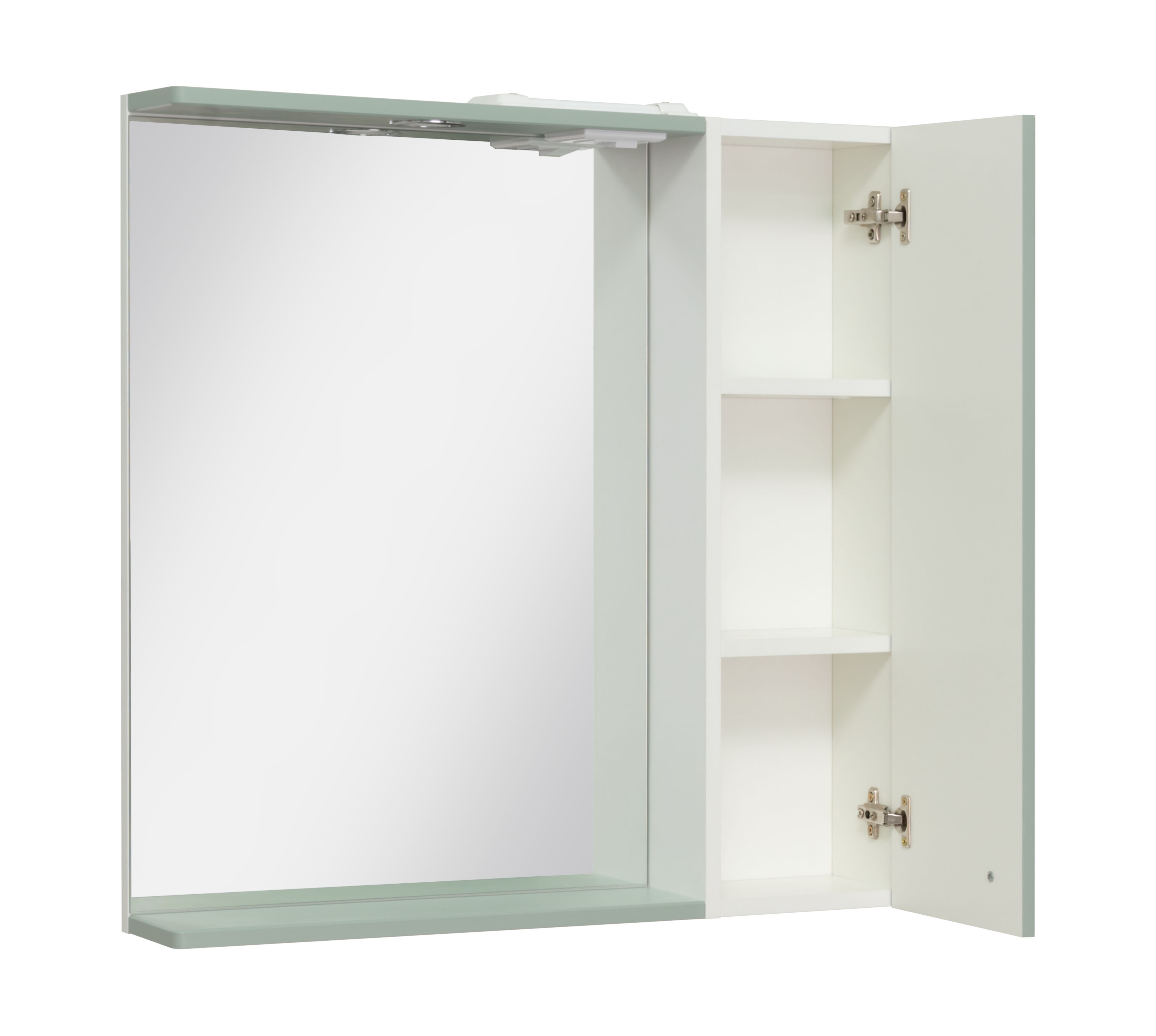 Зеркало с шкафчиком Runo Римини 75 R, мята