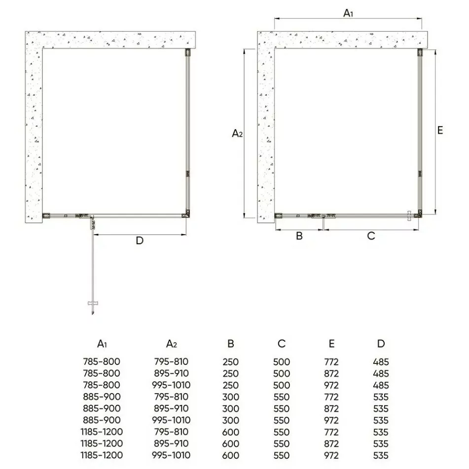 Душевой уголок Veconi RV073-8080-01-C4 80х80 квадратный, без поддона, прозрачное стекло, хром