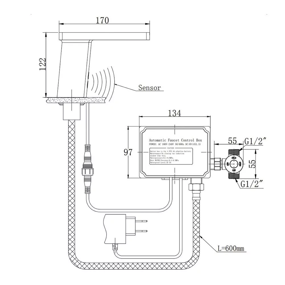 Смеситель для раковины Raiber Sensor RSF88135 хром