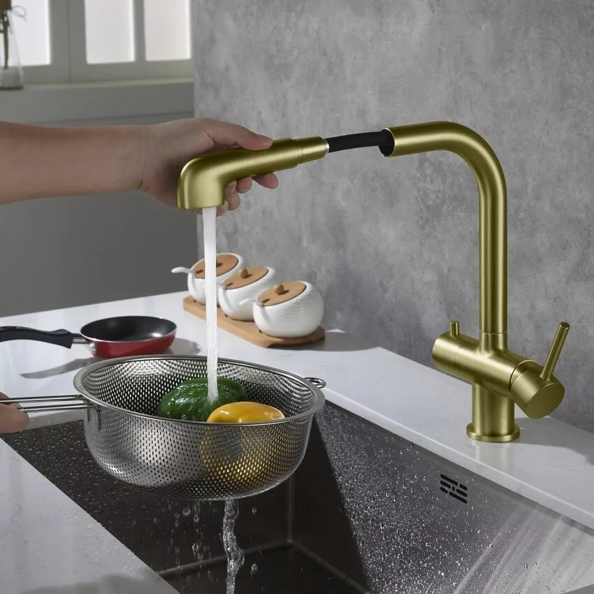 Смеситель для кухни Timo Saona 2346/17FL золото матовое