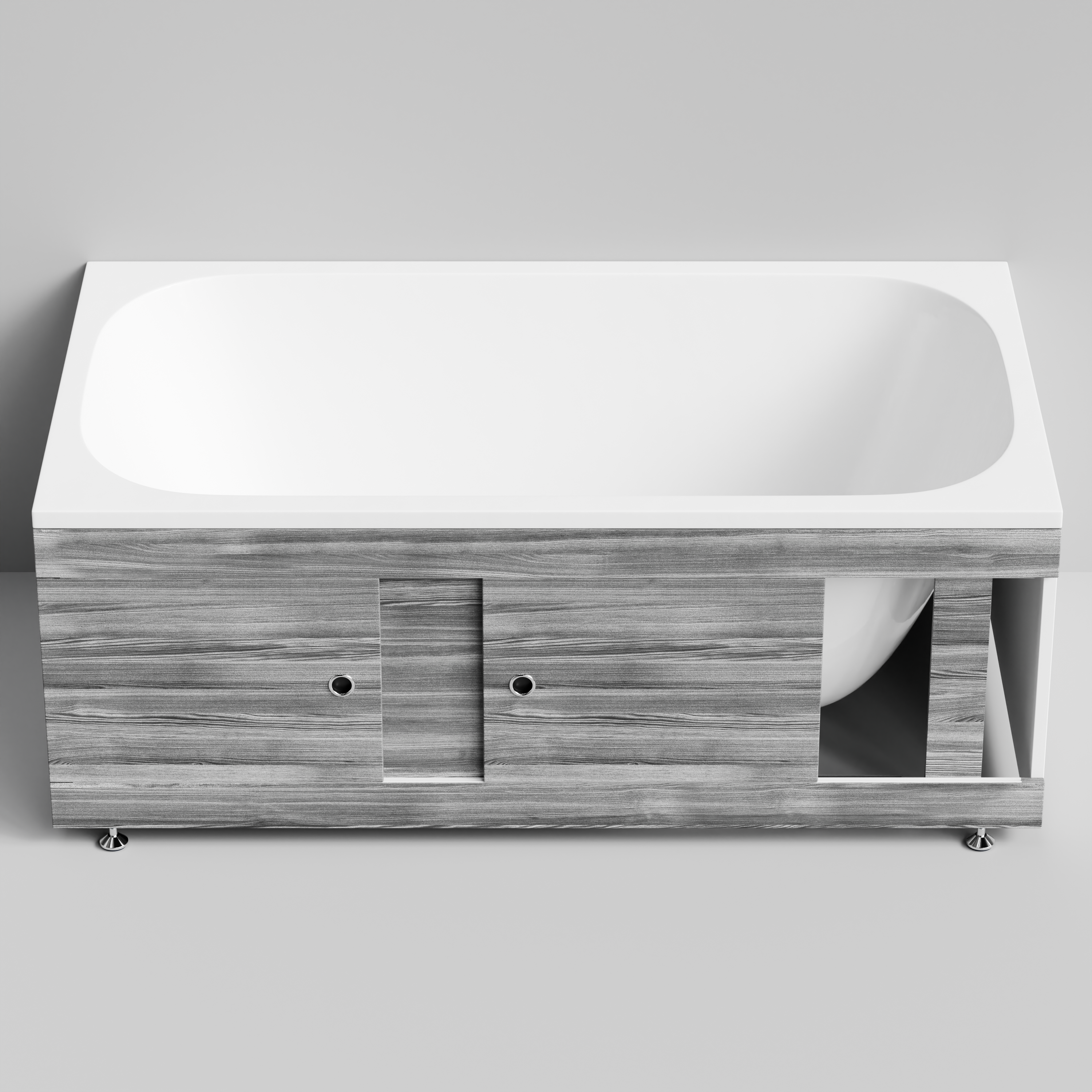 Экран под ванну Vod-ok Купе 150 раздвижной Лиственница структурная контрастно-серая