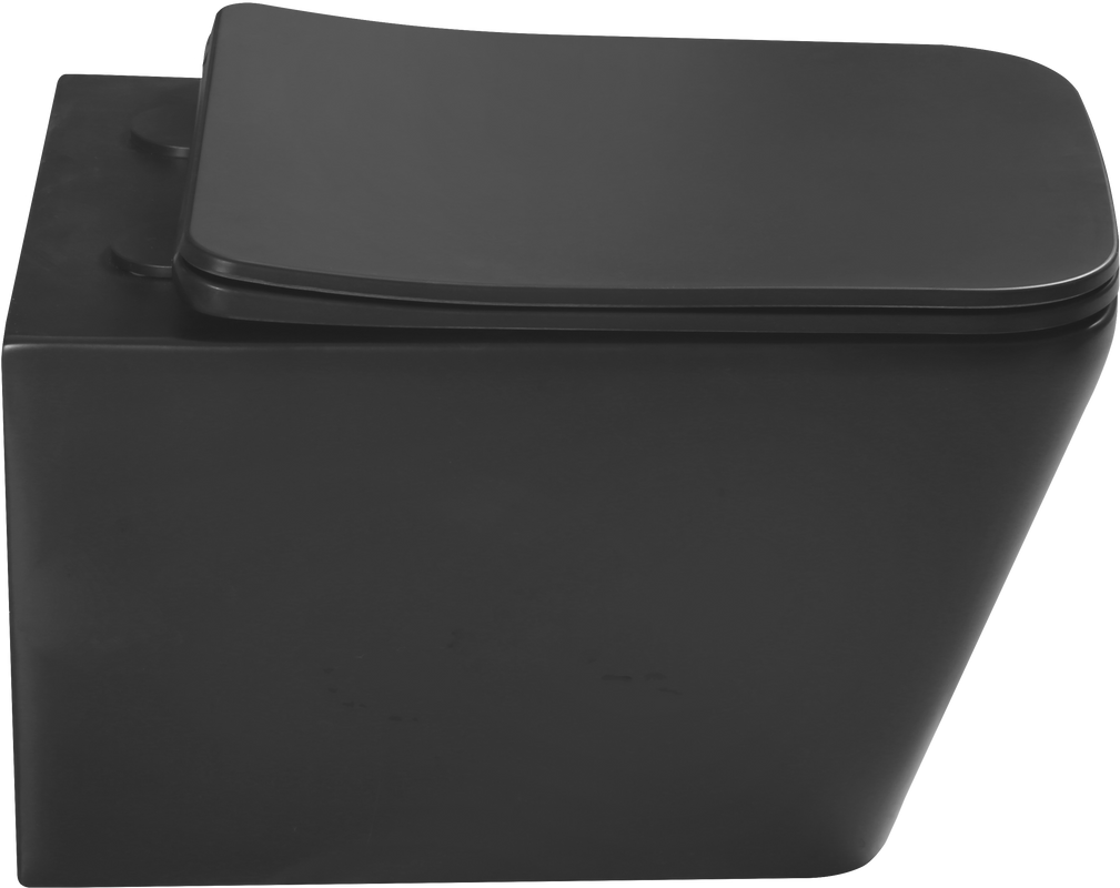 Унитаз подвесной SantiLine SL-5004MB+SL-04 с инсталляцией и кнопкой, черный