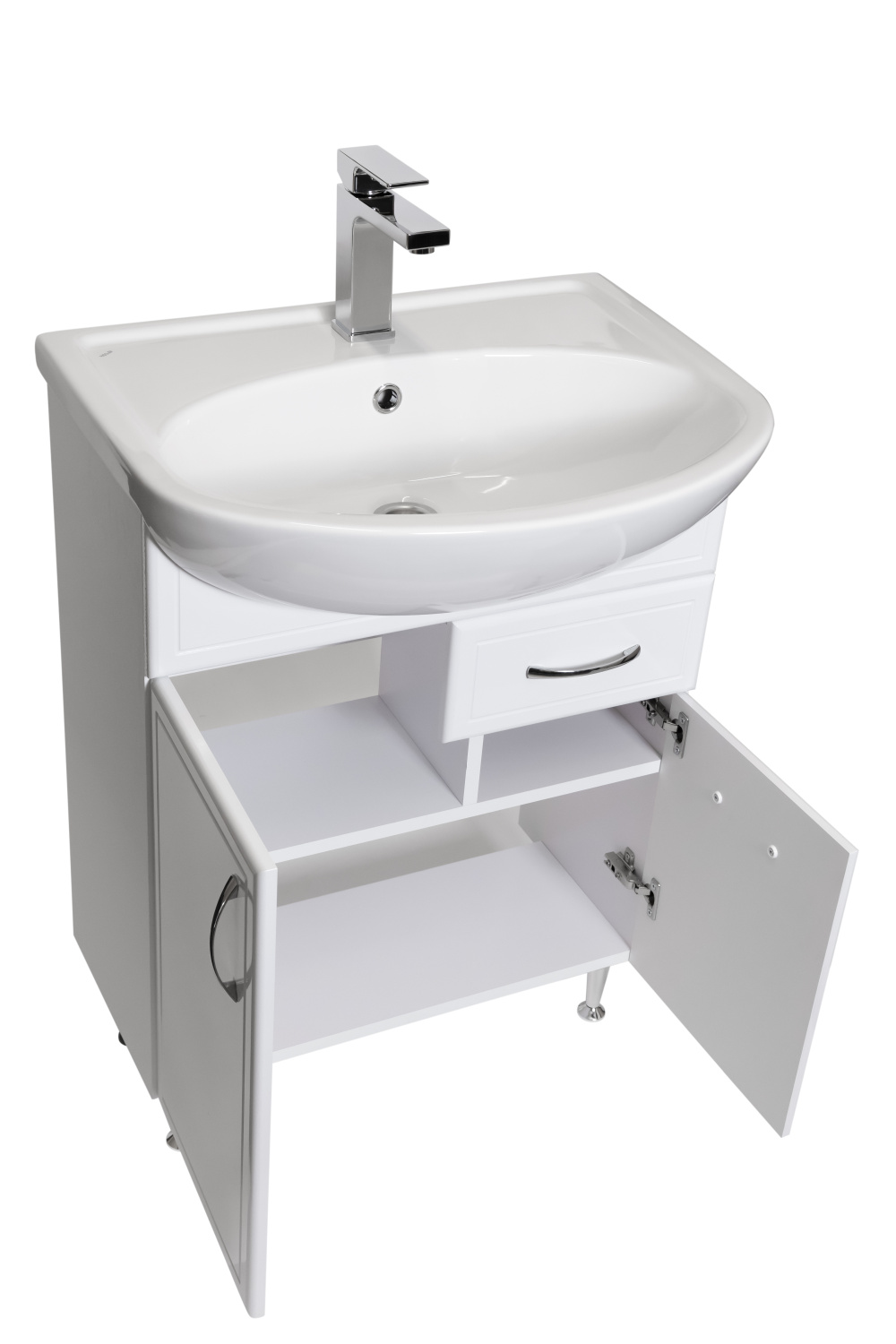 Тумба с раковиной Stella Polar Концепт 60 напольная, с ящиком, белая