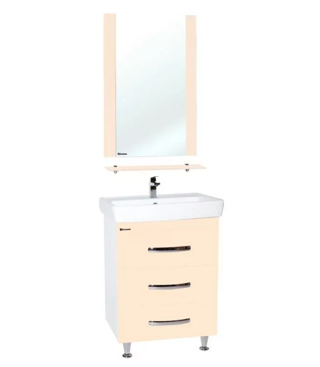 Мебель для ванной Bellezza Рокко 60 комплект, напольный, бежевая