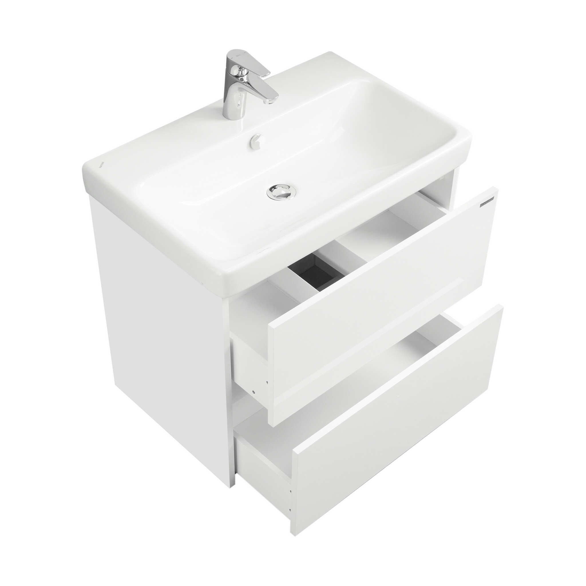 Тумба Aquaton Сканди 70 с раковиной Адриана 70, 2 ящика, подвесная, белый