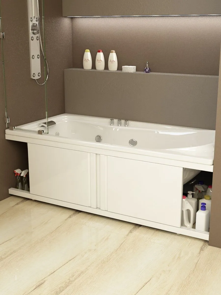 Экран под ванну Emmy Элис MAX 150 раздвижной белый