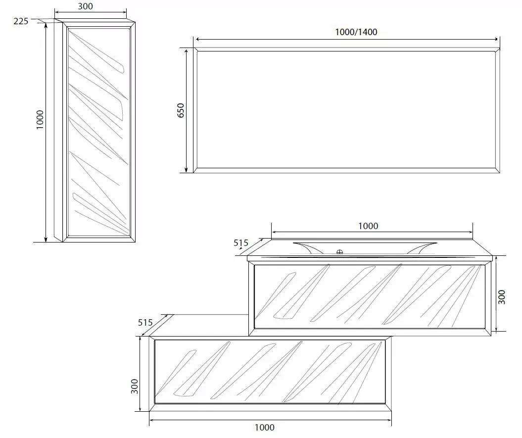 Шкаф навесной 1Marka Glace 30П White L, 1 дверь, левый, белый