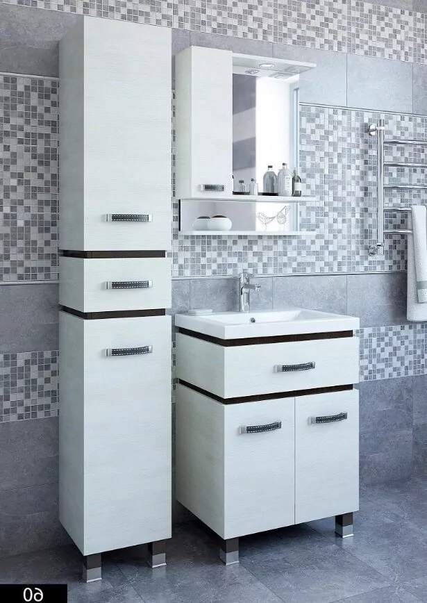 Зеркало-шкаф Sanflor Техас 60 L свет, северное дерево светлое