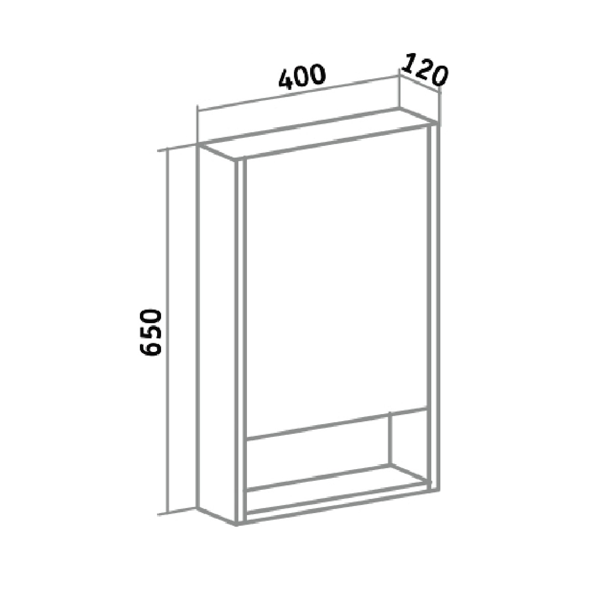 Зеркало-шкаф Runo Микра 40 R, белый
