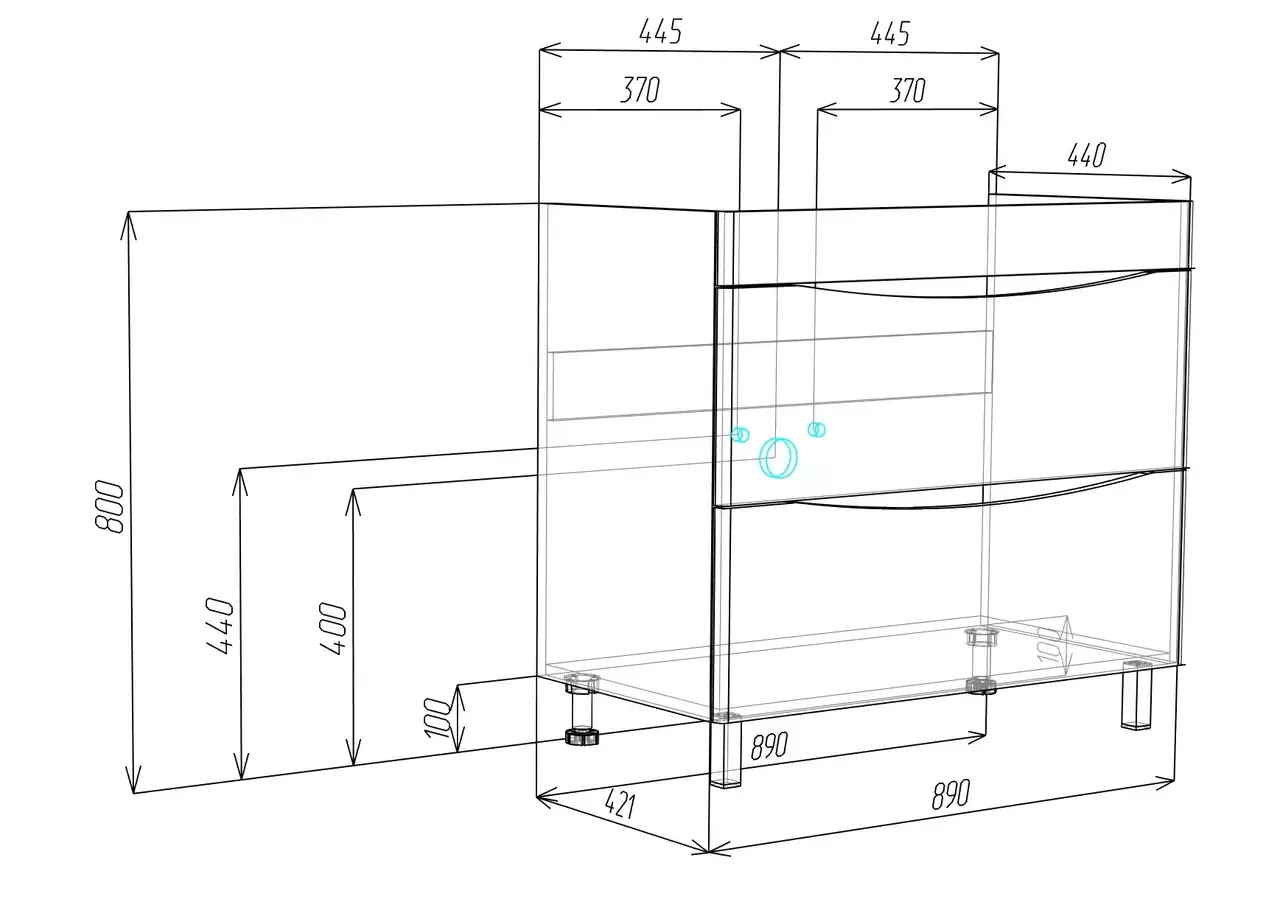 Тумба с раковиной Vod-ok Адель 90 напольная, белый + 13 цветов