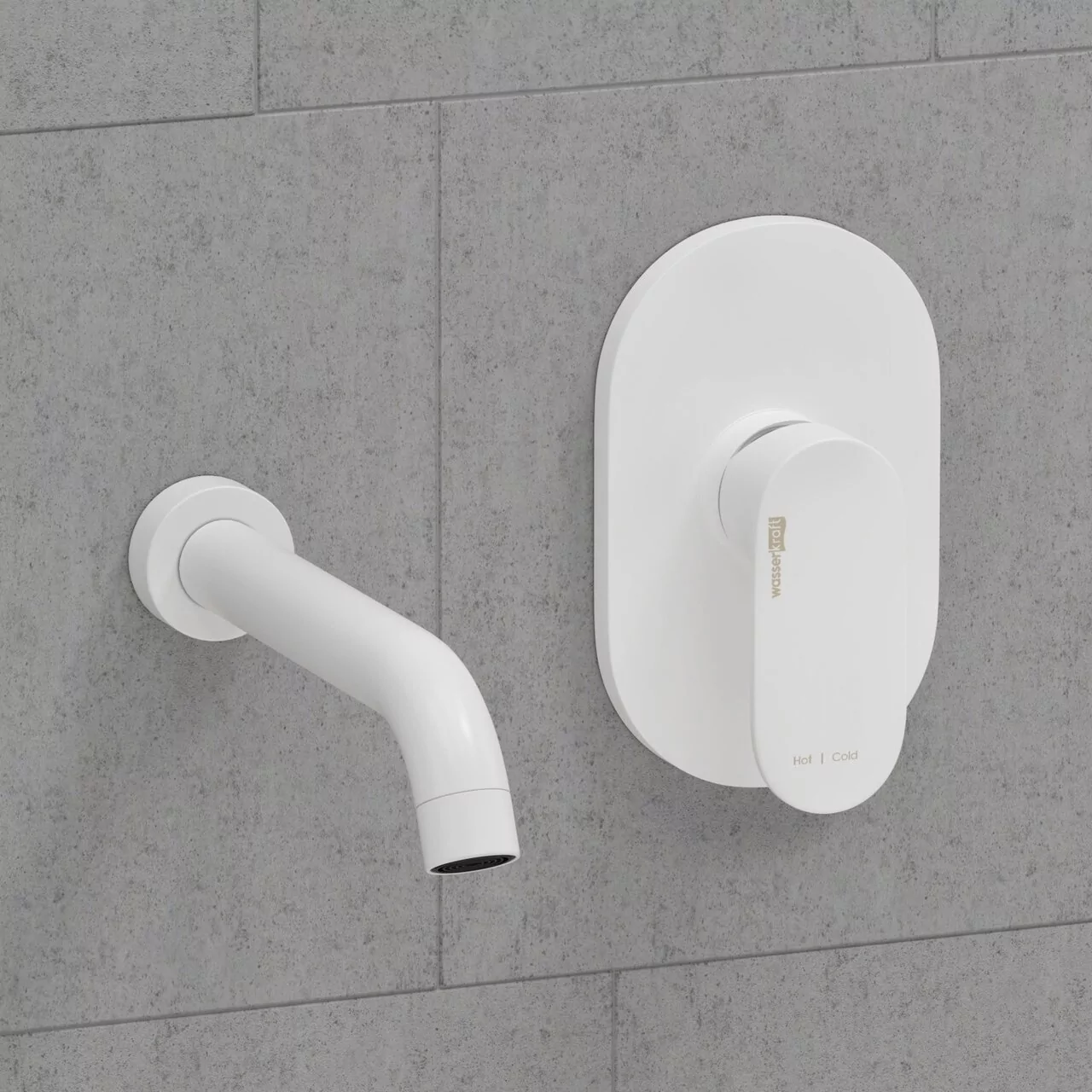 Смеситель для раковины WasserKraft Mindel A85593 белый Soft-touch