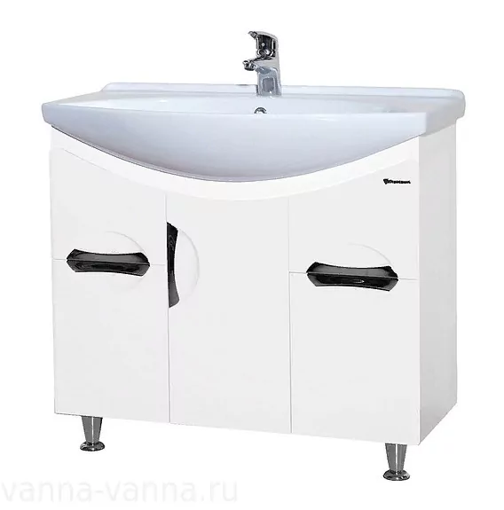 Тумба с раковиной Bellezza Лагуна 85 напольная, белая