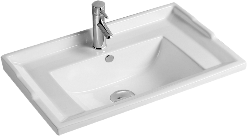 Раковина SantiLine SL-2112 90 встраиваемая сверху, белая