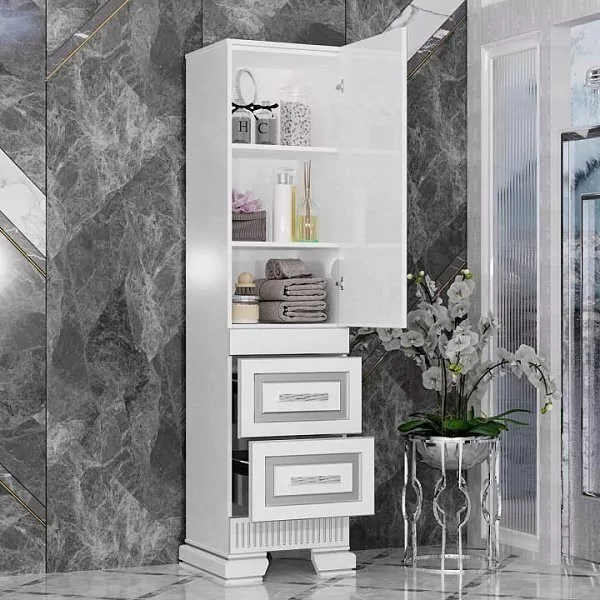 Пенал Opadiris Оникс 50 R белый, серебро