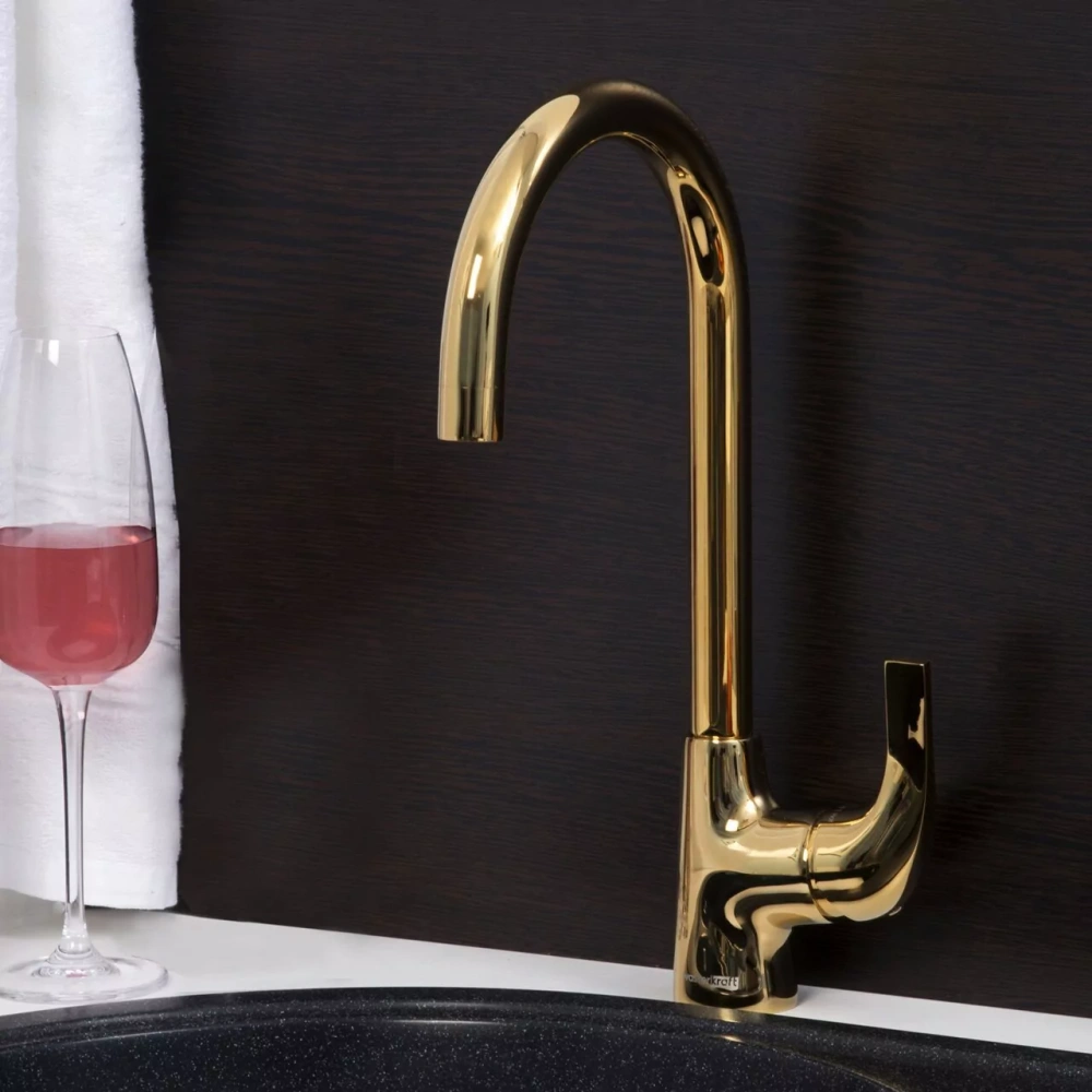 Смеситель для кухни WasserKraft Sauer 7107 глянцевое золото от магазина Vanna-Vanna.ru!