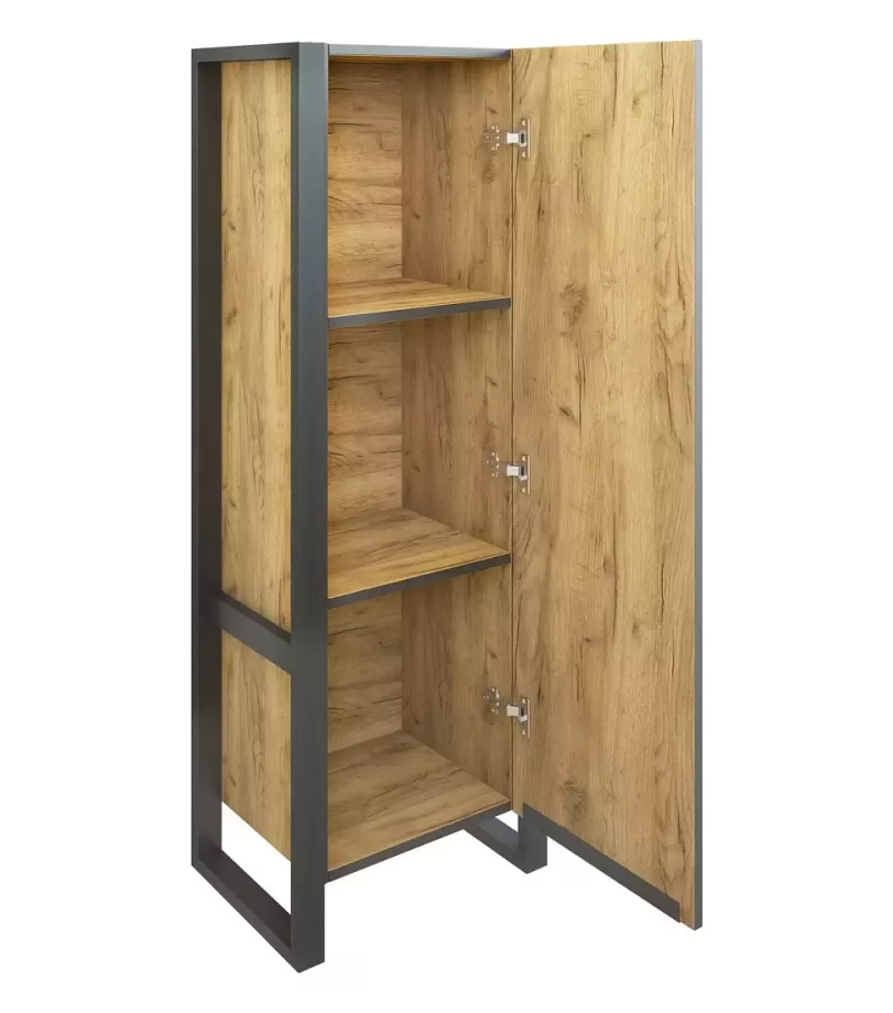 Пенал Sanflor Гард 40 R подвесной, дуб крафт золотой/черный