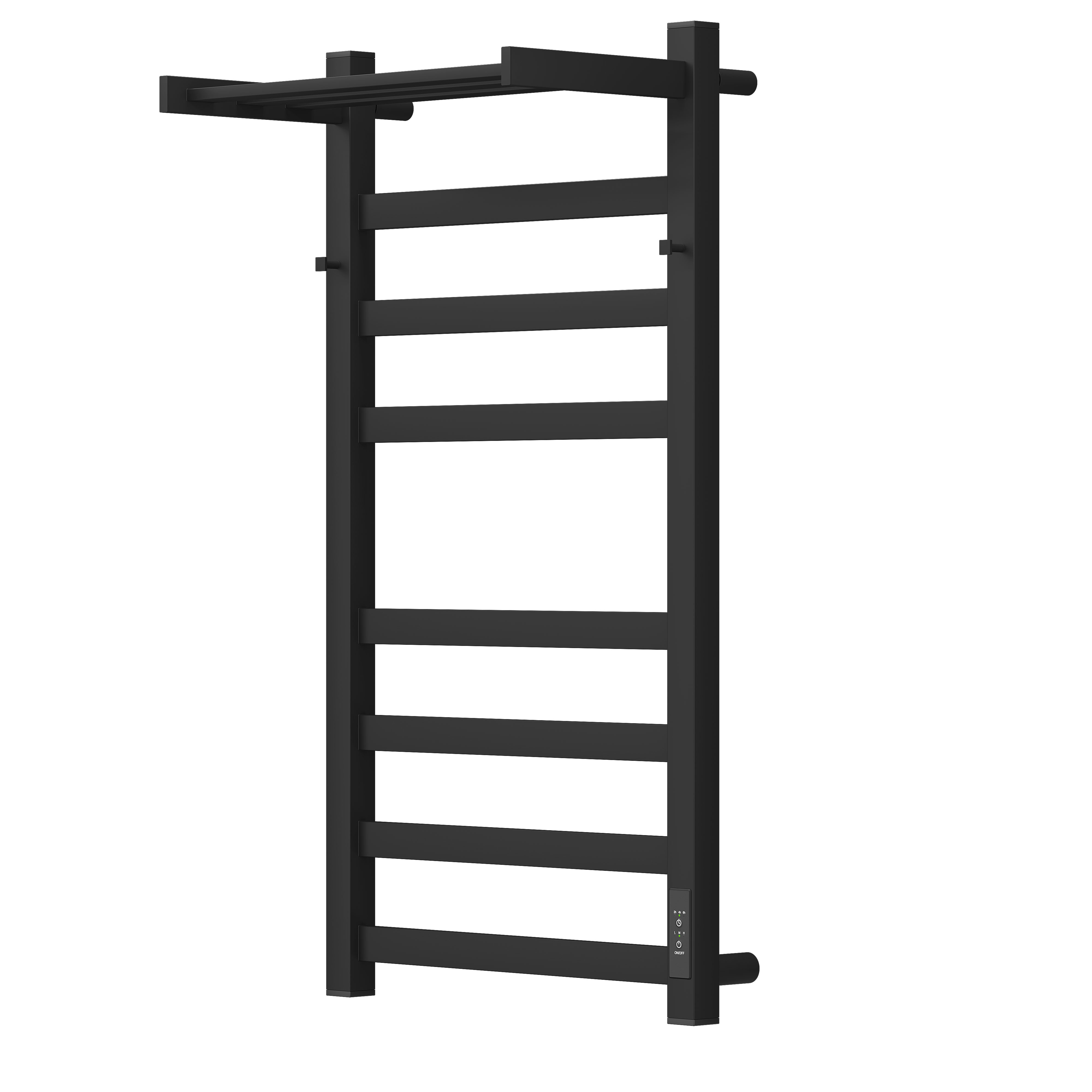 Полотенцесушитель электрический APEXTERMO Terra TR11184BM 800x400 с крючками и полкой, черный матовый