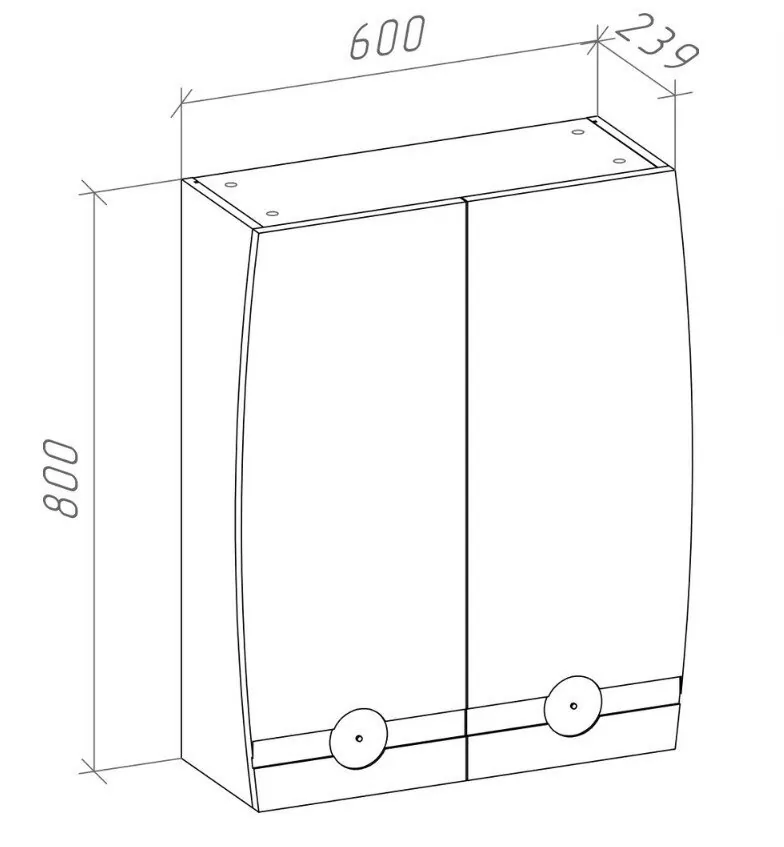 Шкаф навесной Bellezza Абрис 60 белый