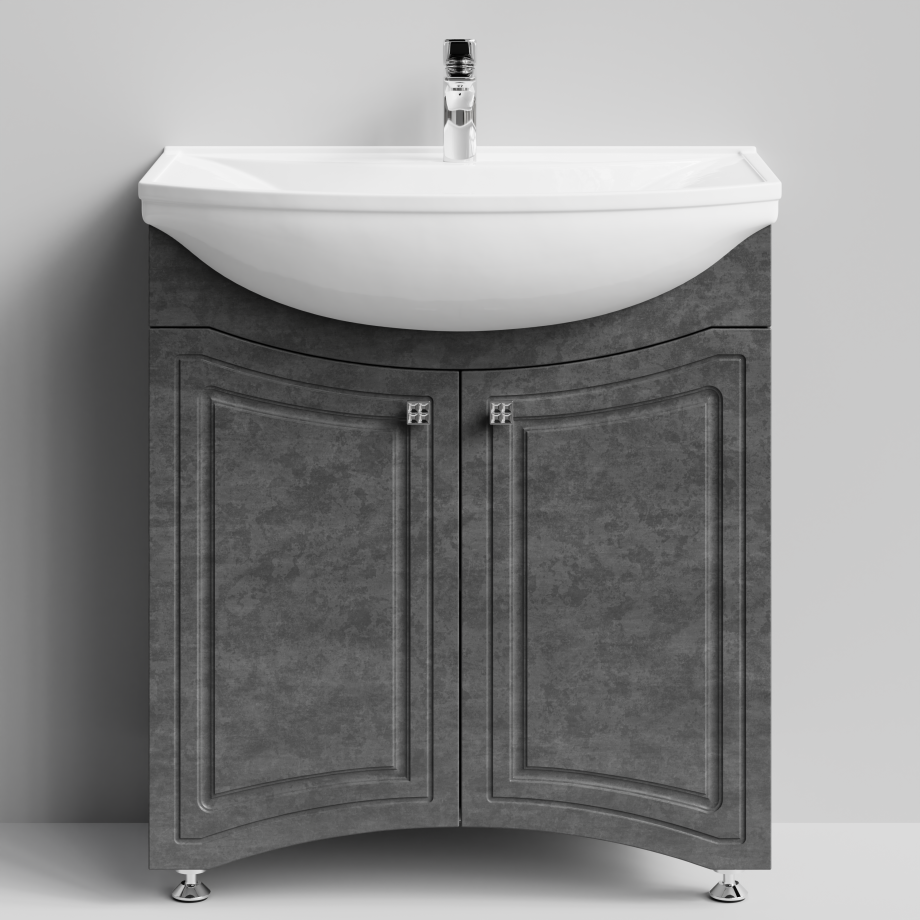 Тумба с раковиной Адам 75 напольная, Серый камень