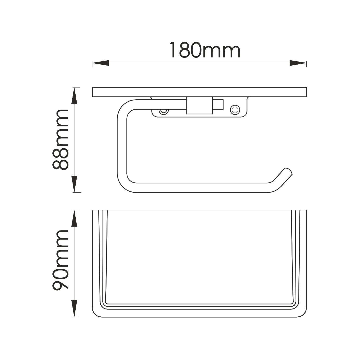 Держатель туалетной бумаги WasserKraft K-1625 с полочкой для телефона, матовое золото