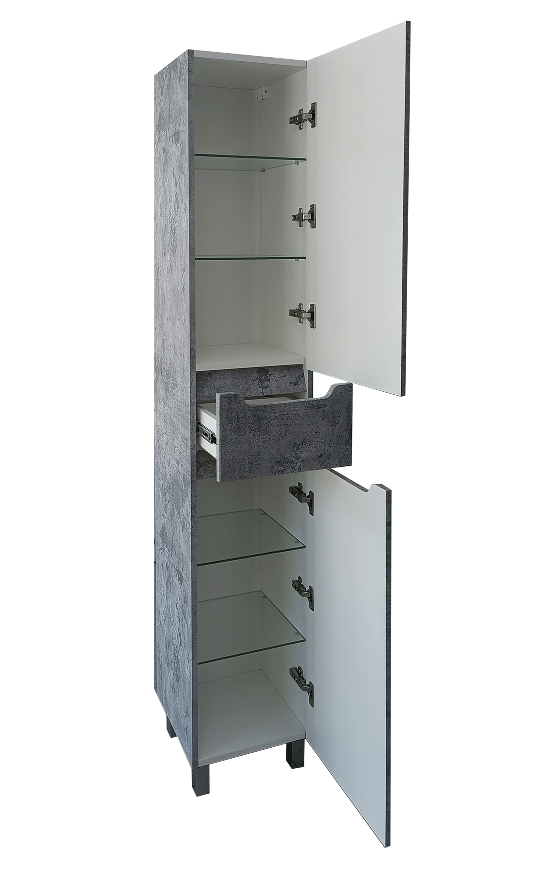 Пенал Emmy Стоун 35 R напольный, с 1 ящиком, светлый бетон матовый