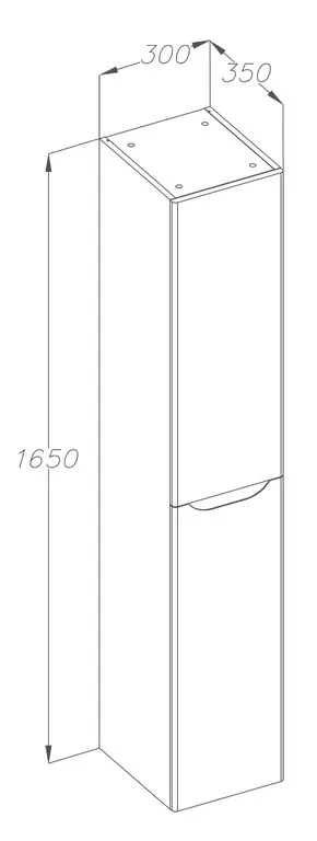 Пенал Opadiris Элеганс 30 R белый матовый