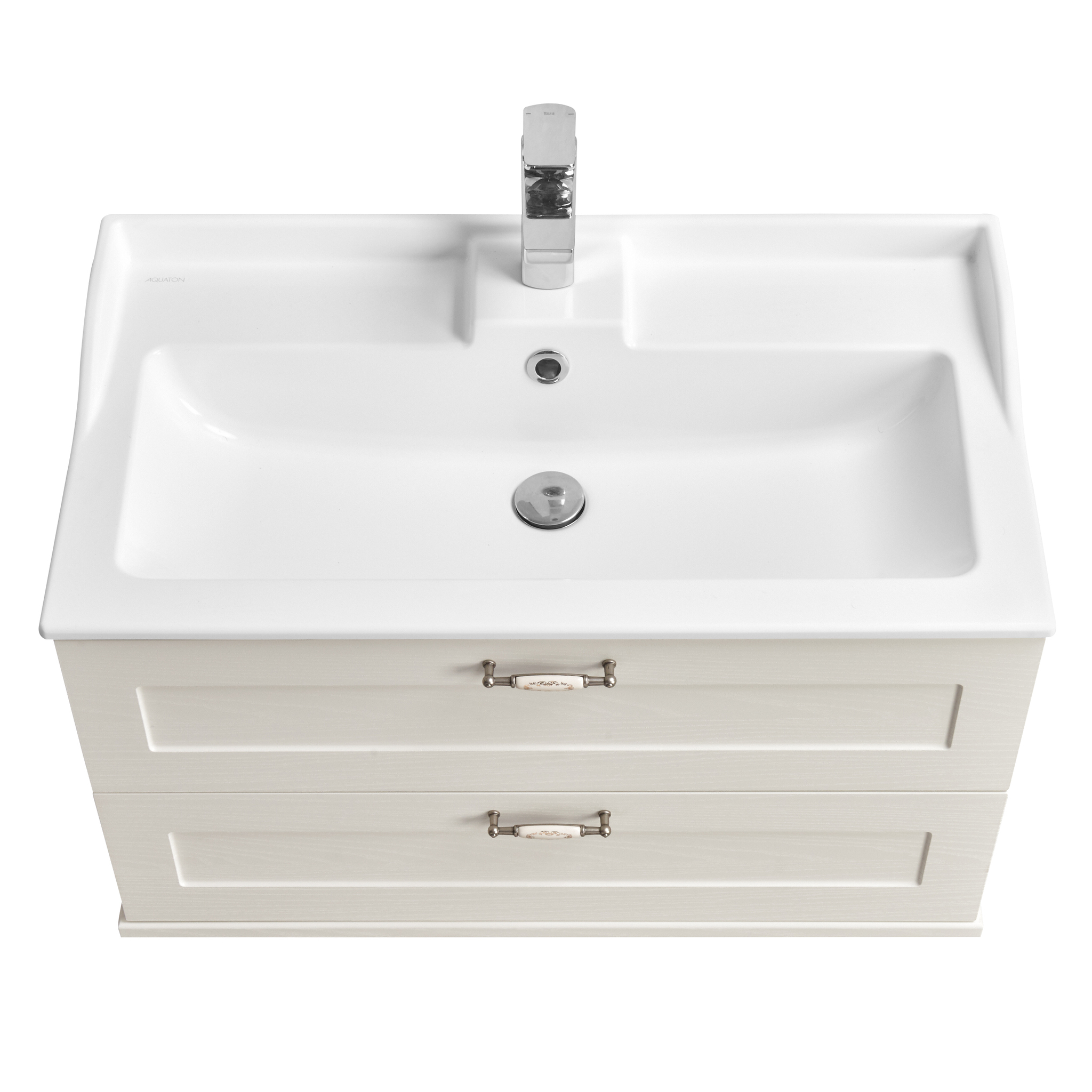 Тумба подвесная Aquaton Леон 80 раковиной Премьер М 80, дуб белый