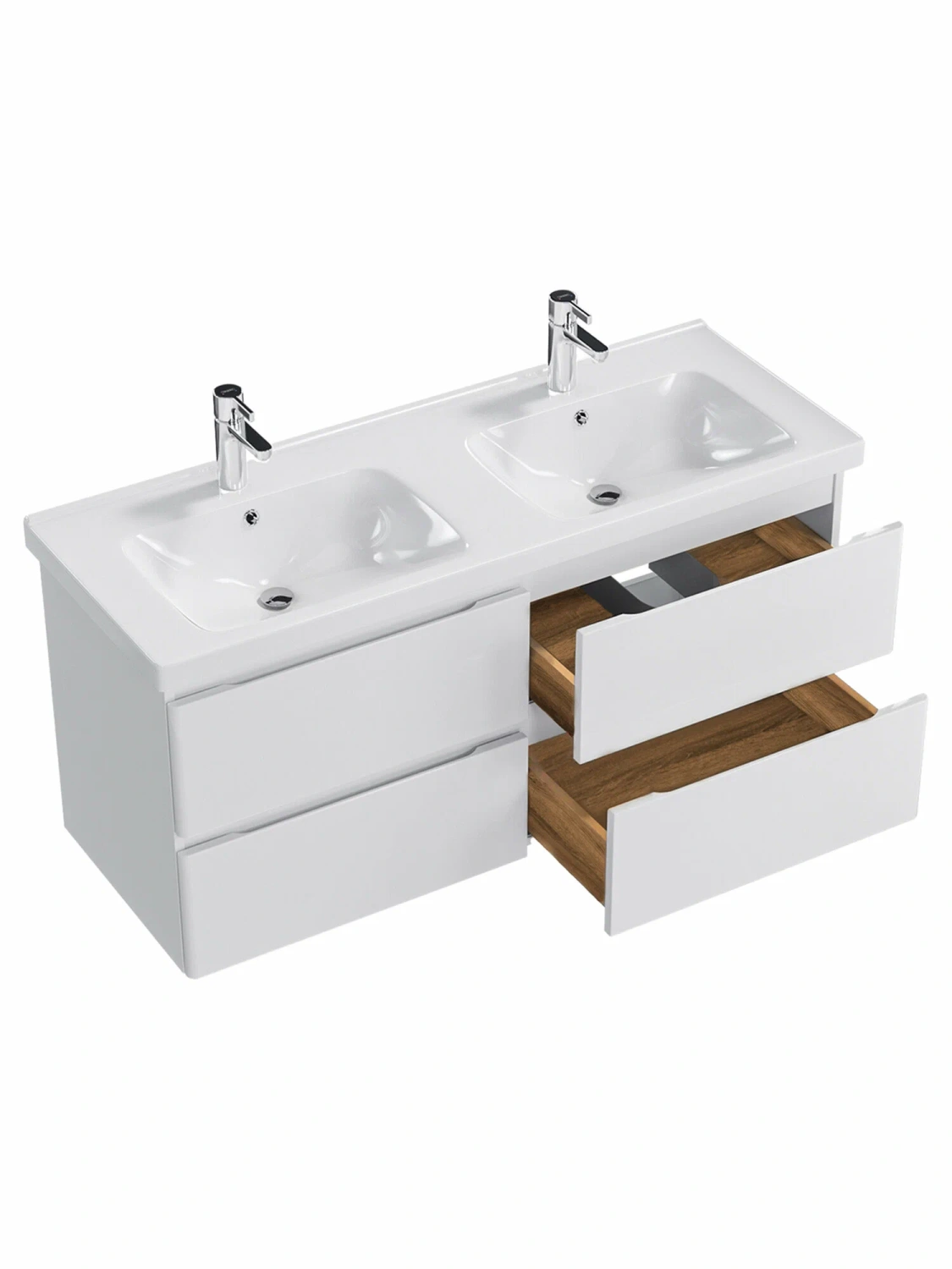 Тумба подвесная SanStar Riana 125 с раковиной Гармония 125, белая от магазина Vanna-Vanna.ru!