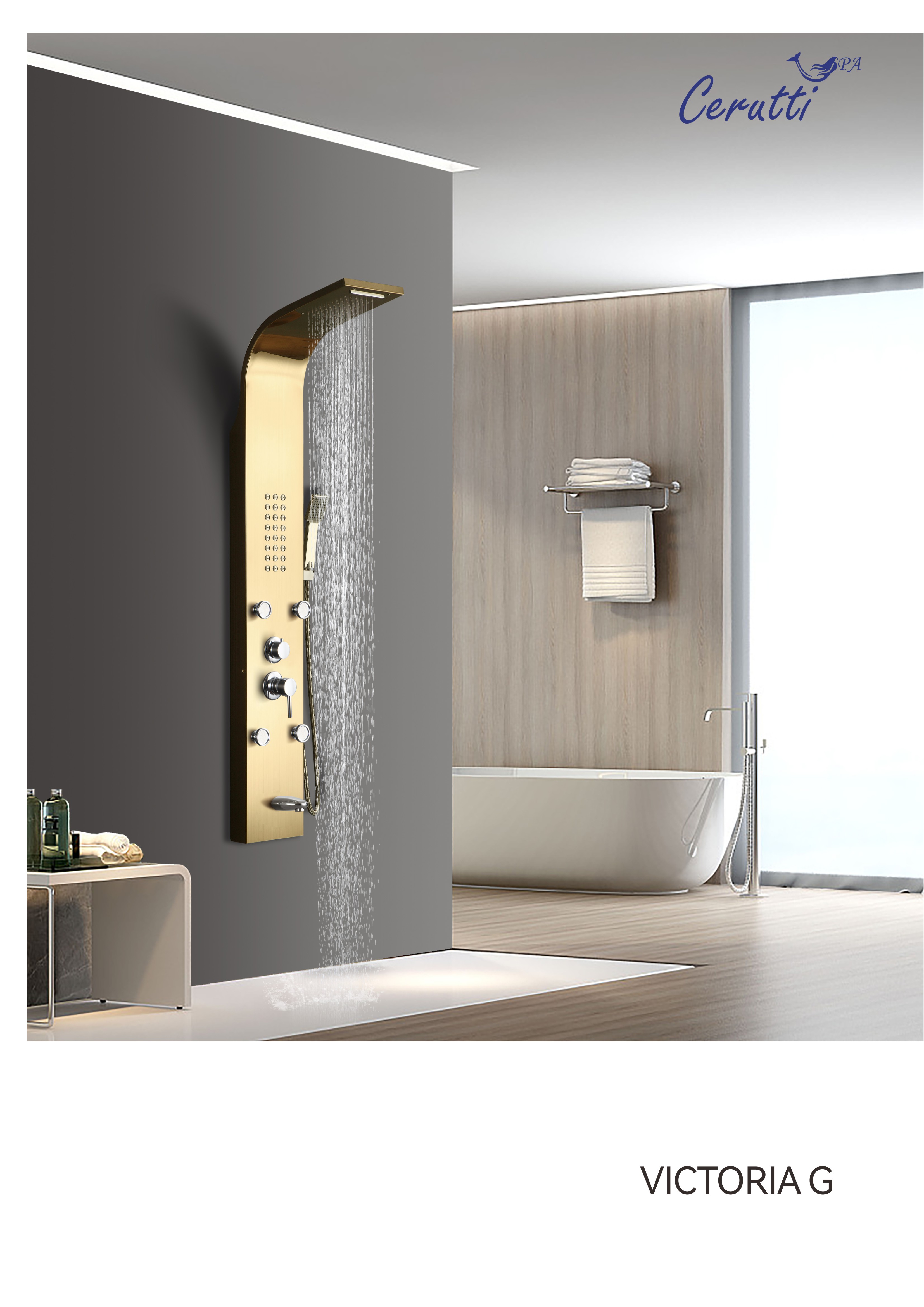 Душевая панель Cerutti Spa VICTORIA G CT9978 золото