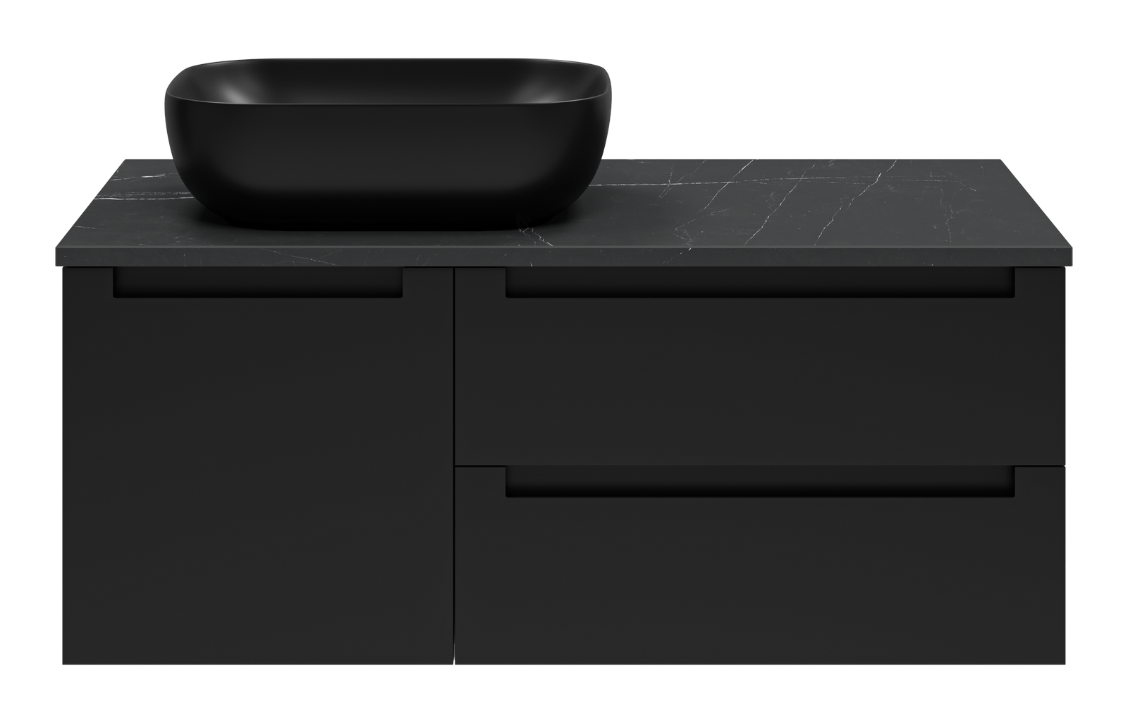 Тумба с раковиной Brevita Cargo 100 подвесная, черный